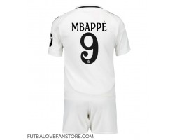 Real Madrid Kylian Mbappe #9 Domáci Detský futbalový dres 2024-25 Krátky Rukáv (+ trenírky)